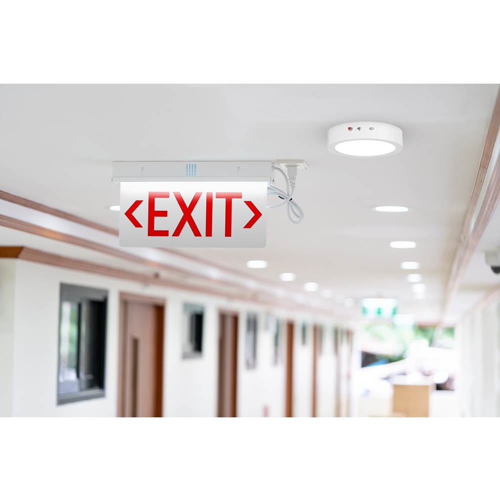 Access Lighting 20881LEDCSEM-WH/ACR White 3cct Emergency Backup Led Flush Mount Image 4