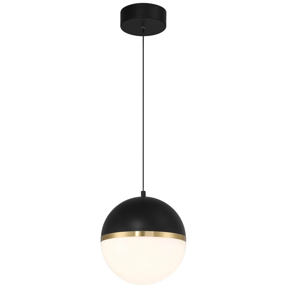 Access Lighting 23946LEDD-BWA/WHT Black,Antique Brushed Brass Led Pendant Image 1