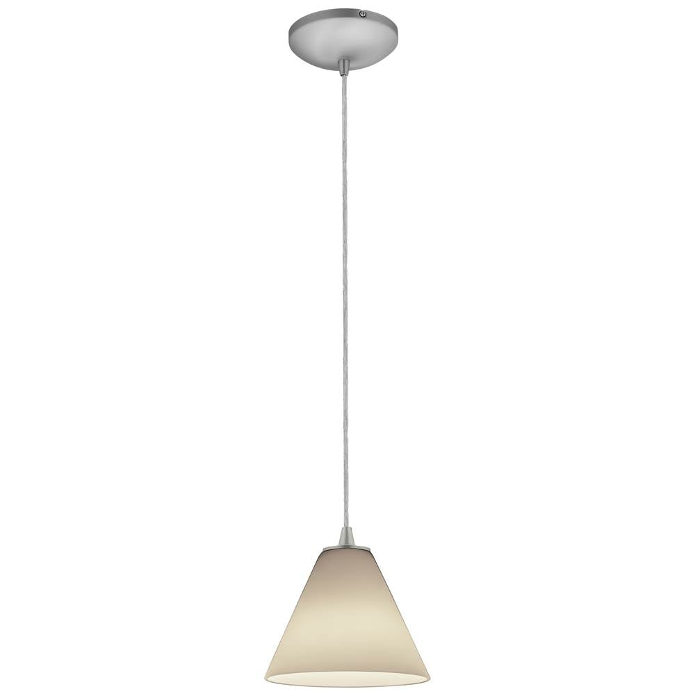 Access Lighting 28004-1C-BS/WHT Brushed Steel Pendant Image 1