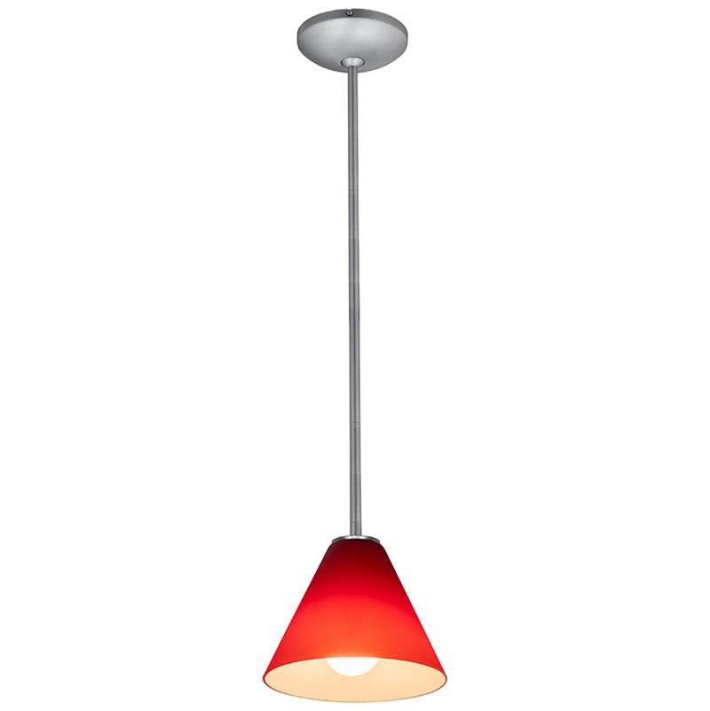 Access Lighting 28004-1R-BS/RED Brushed Steel Pendant Image 1