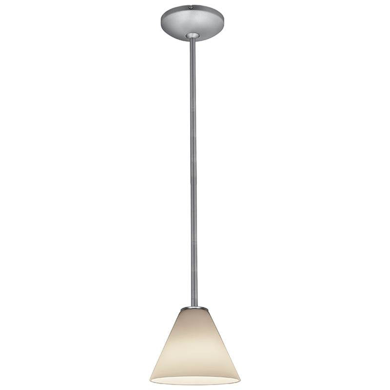 Access Lighting 28004-1R-BS/WHT Brushed Steel Pendant Image 1