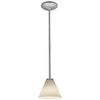 Access Lighting 28004-1R-BS/WHT Brushed Steel Pendant Image 1