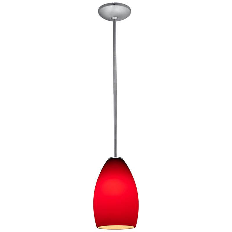 Access Lighting 28012-1R-BS/RED Brushed Steel Pendant Image 1