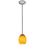 Access Lighting 28023-1R-BS/AMBFB Brushed Steel Pendant Image 1