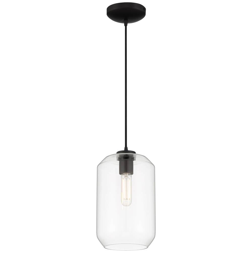 Access Lighting 29010LEDDLP-BL/CLR Black Clarity Led Pendant Image 1