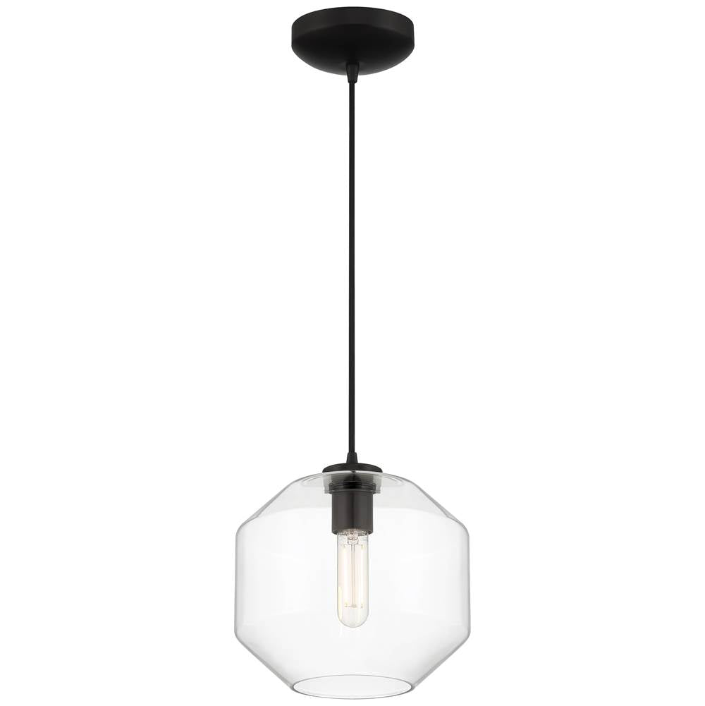 Access Lighting 29011LEDDLP-BL/CLR Black Clarity Led Pendant Image 1