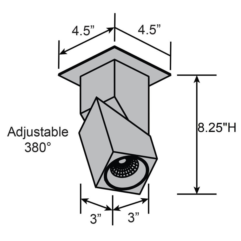 Access Lighting 50011LEDD-BL/CLR-120V Black Dual Voltage Adjustable Led Spotlight Image 4