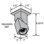 Access Lighting 50011LEDD-BL/CLR-120V Black Dual Voltage Adjustable Led Spotlight Image 4