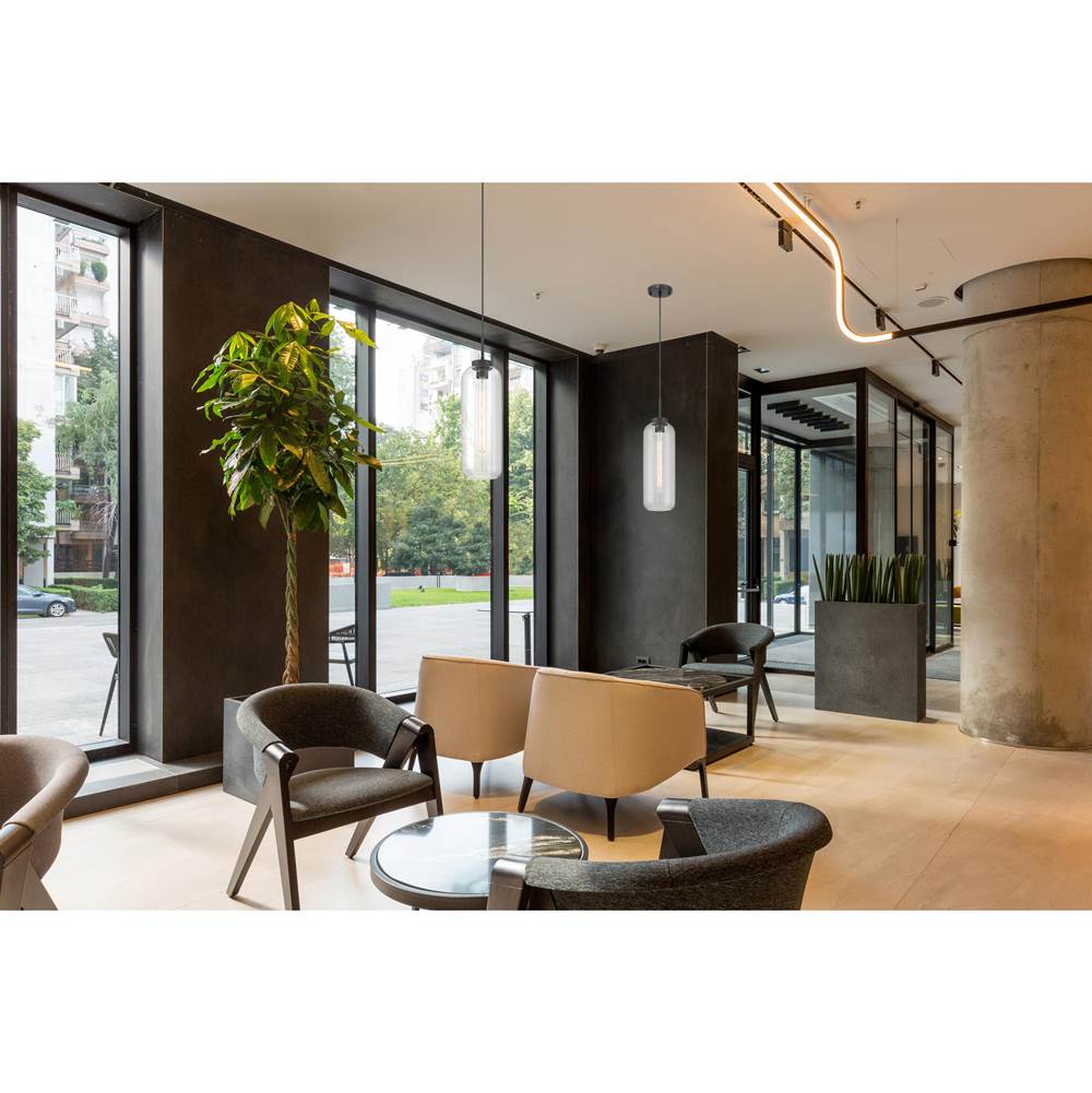 Access Lighting 52006-MBL/CLR Matte Black 1 Light Pendant Image 2