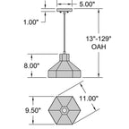 Access Lighting 52088-MWH Matte White 1 Light Pendant Image 2