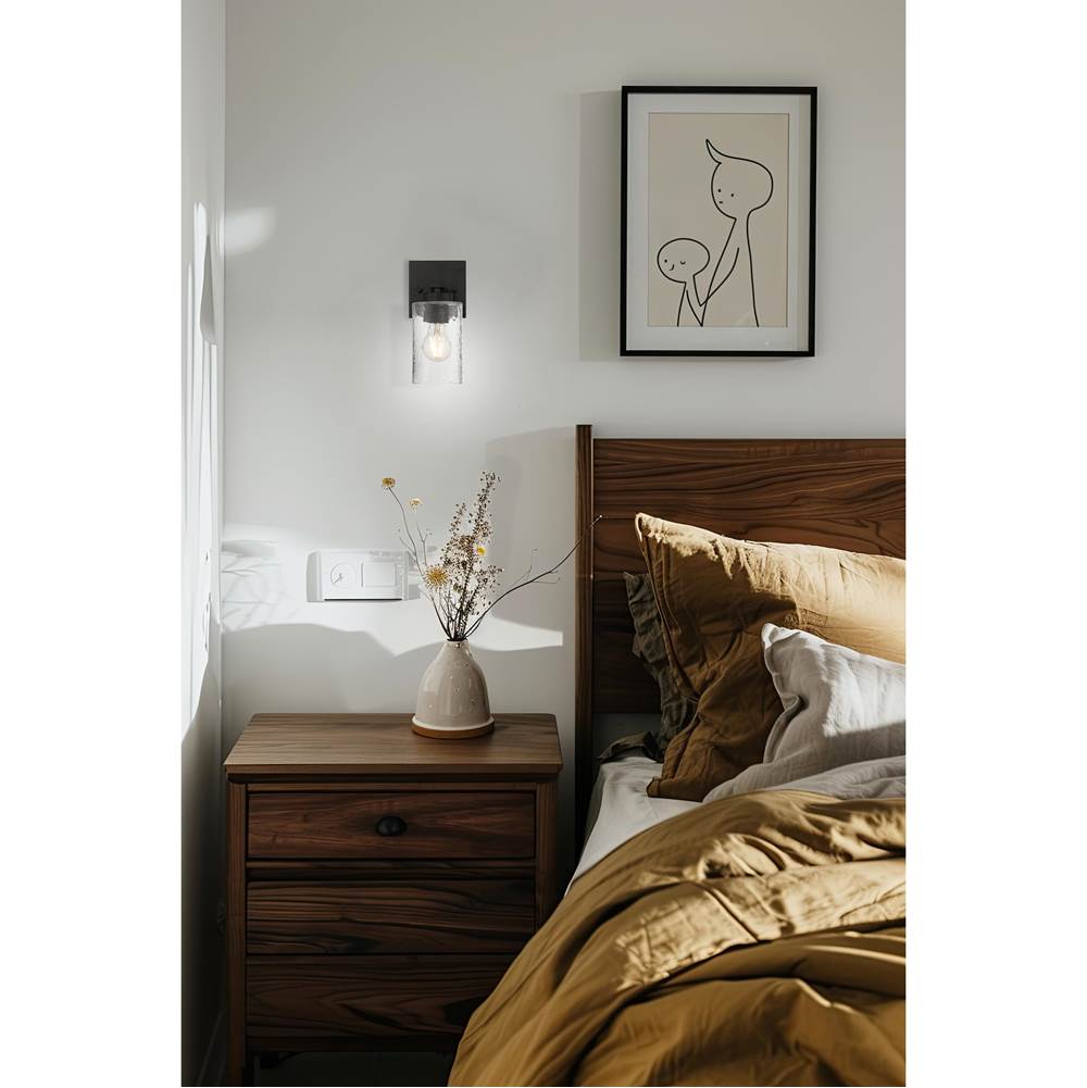 Access Lighting 61051-MBL/CLR Matte Black 1 Light Wall Sconce Image 2