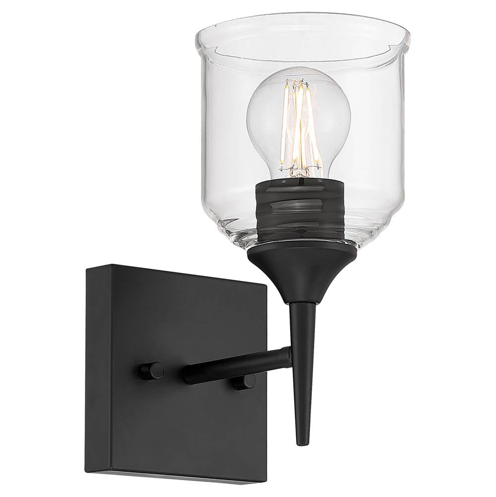 Access Lighting 62001-MBL/CLR Matte Black 1 Light Wall Sconce Image 1