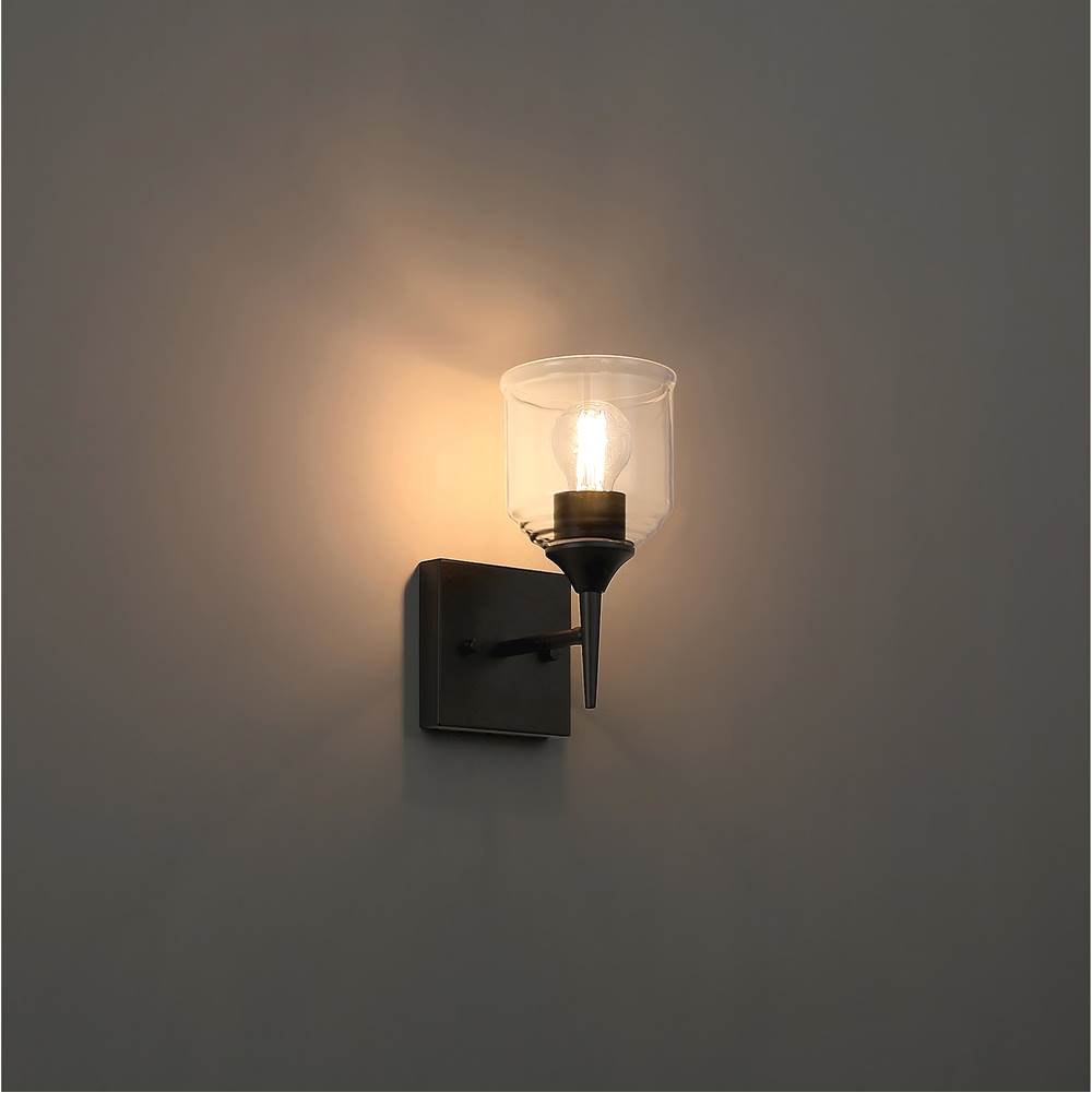 Access Lighting 62001-MBL/CLR Matte Black 1 Light Wall Sconce Image 3