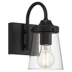 Access Lighting 62021-BL/CLR Black 1 Light Wall Sconce Image 1