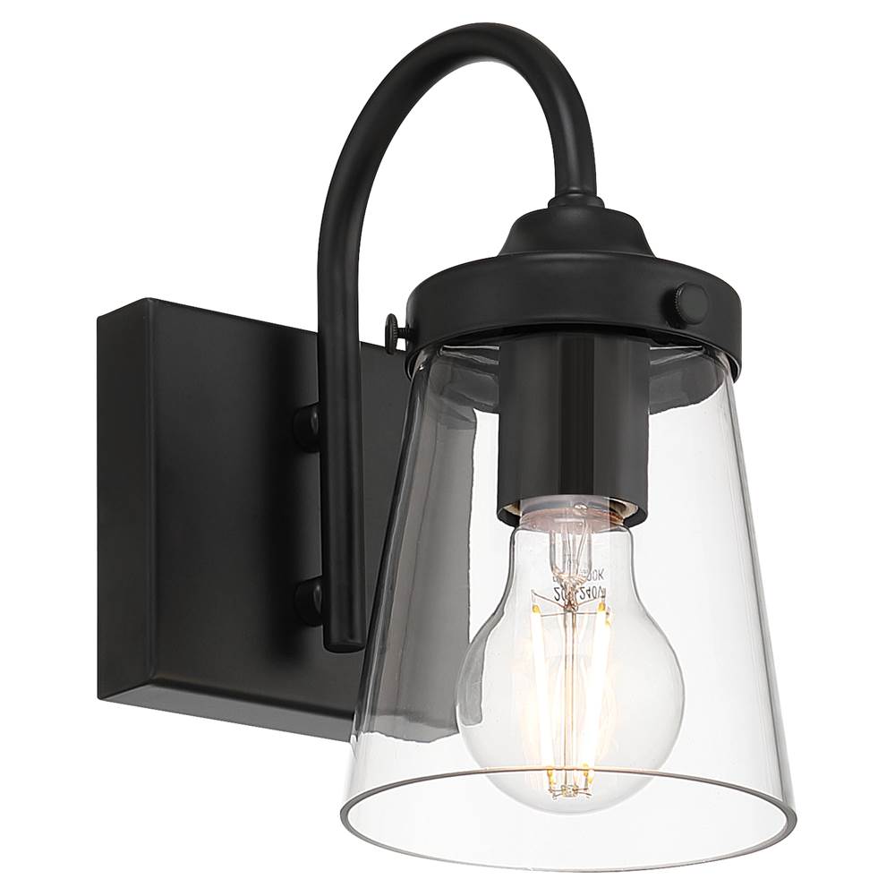 Access Lighting 62021-BL/CLR Black 1 Light Wall Sconce Image 6