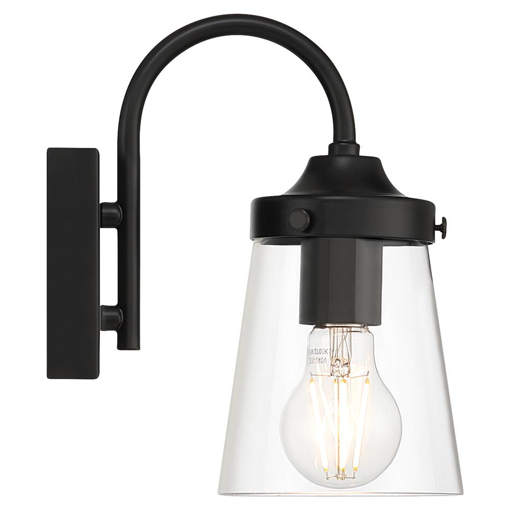 Access Lighting 62021-BL/CLR Black 1 Light Wall Sconce Image 5