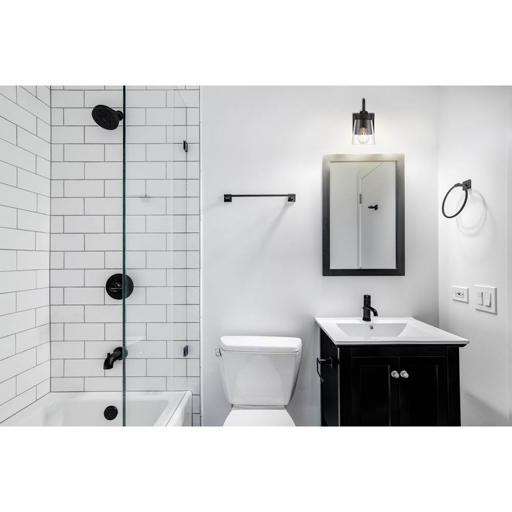 Access Lighting 62021-BL/CLR Black 1 Light Wall Sconce Image 2