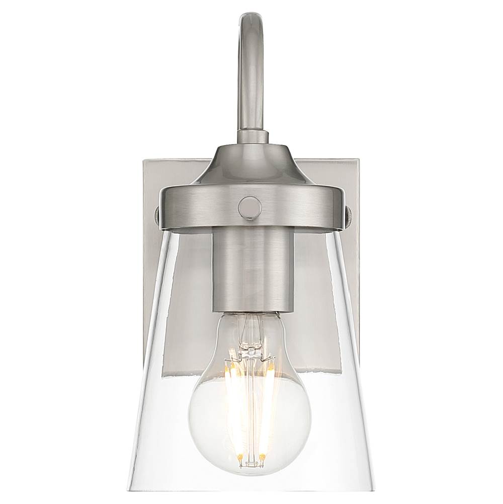 Access Lighting 62021-BS/CLR Brushed Steel 1 Light Wall Sconce Image 6