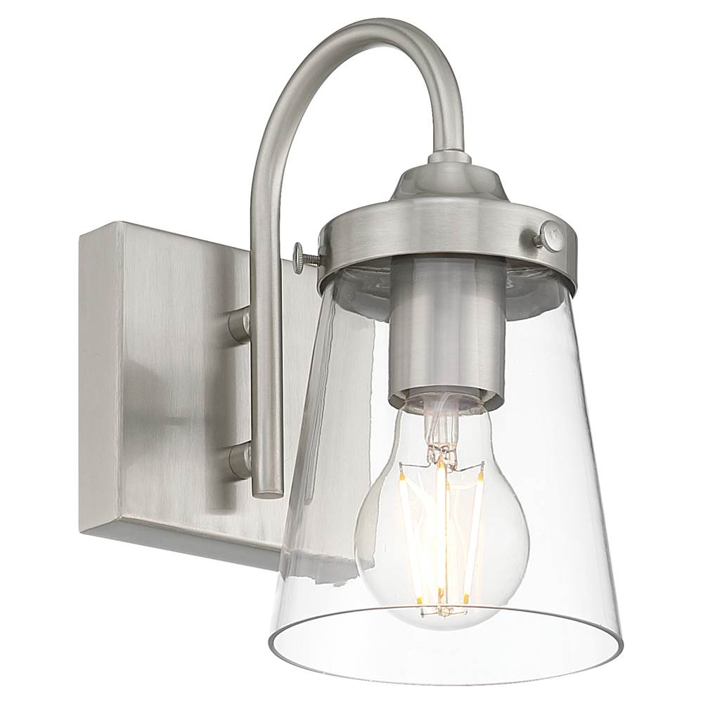 Access Lighting 62021-BS/CLR Brushed Steel 1 Light Wall Sconce Image 5