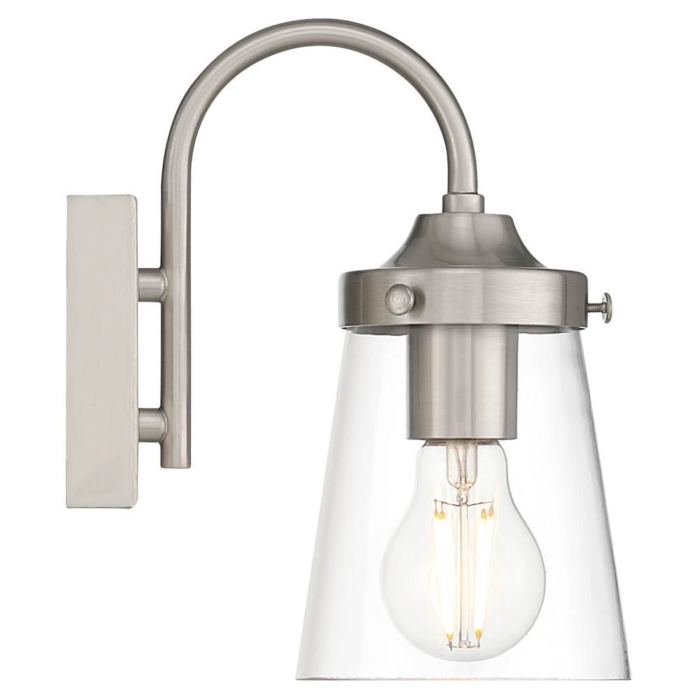 Access Lighting 62021-BS/CLR Brushed Steel 1 Light Wall Sconce Image 4