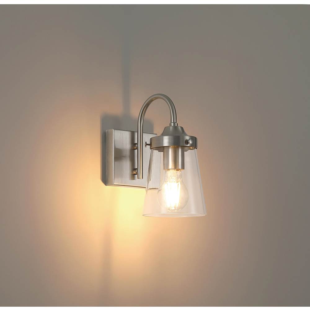 Access Lighting 62021-BS/CLR Brushed Steel 1 Light Wall Sconce Image 2