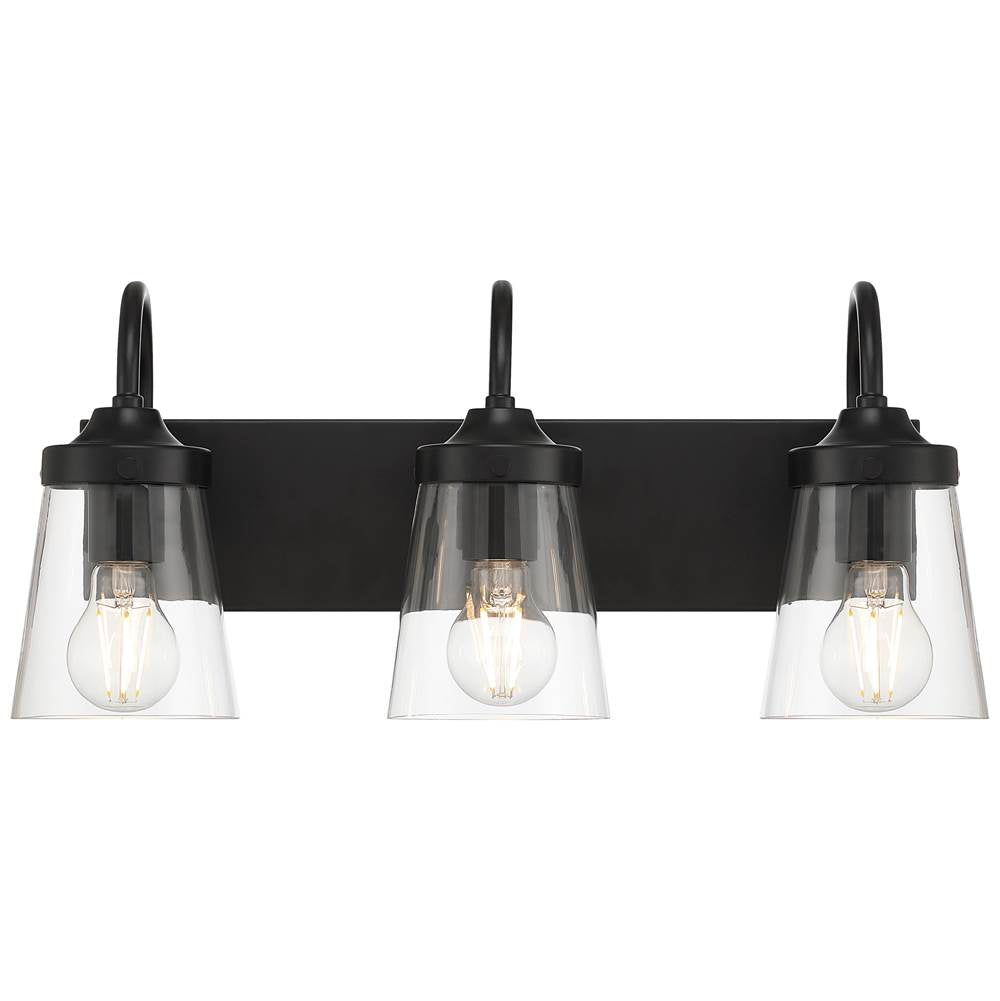 Access Lighting 62023-BL/CLR Black 3 Light Vanity Image 6