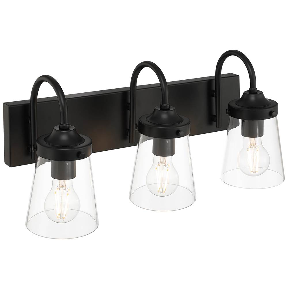 Access Lighting 62023-BL/CLR Black 3 Light Vanity Image 3