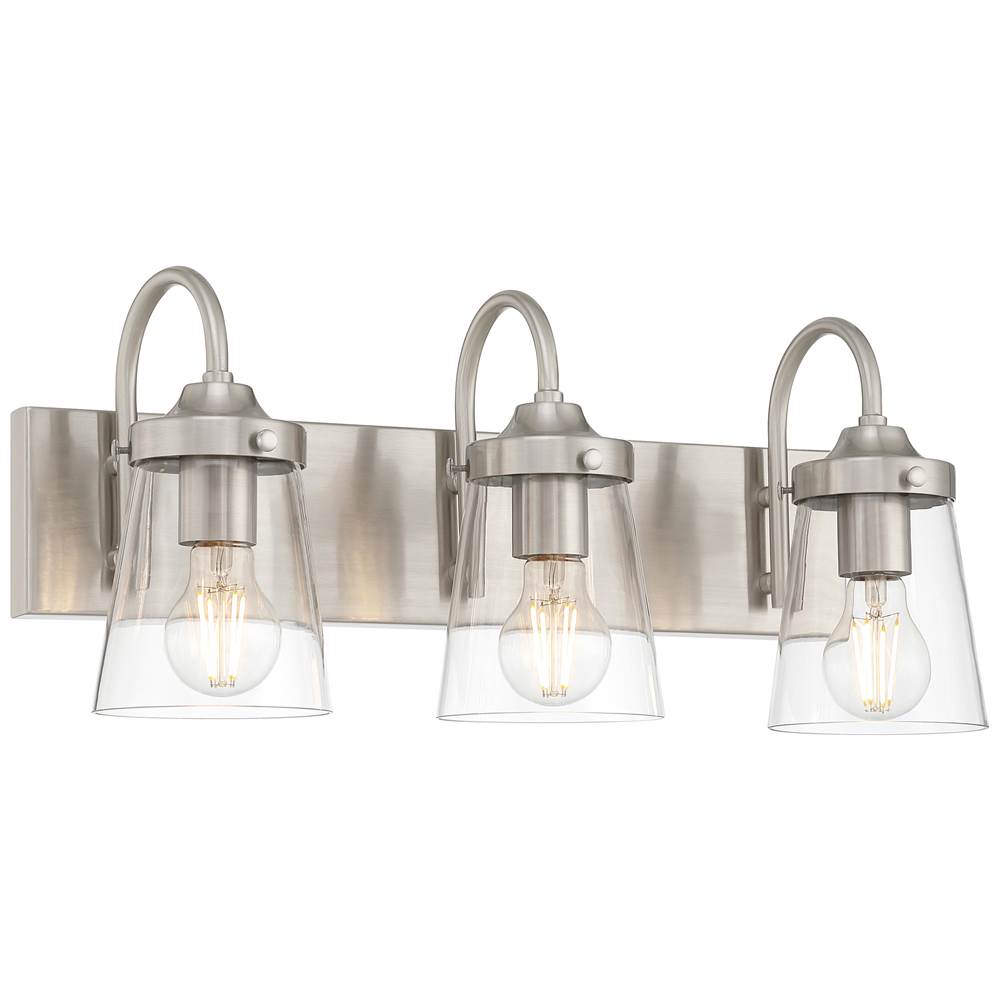 Access Lighting 62023-BS/CLR Brushed Steel 3 Light Vanity Image 1