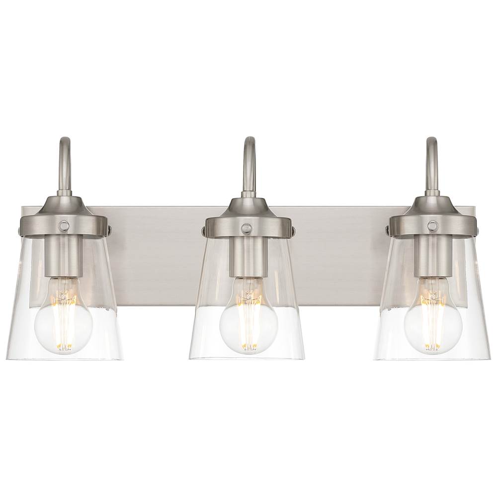 Access Lighting 62023-BS/CLR Brushed Steel 3 Light Vanity Image 6