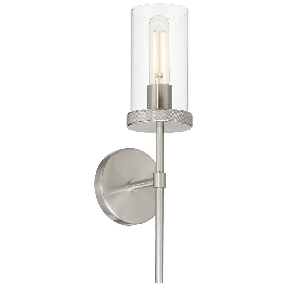 Access Lighting 62308-BS/CLR Brushed Steel 1 Light Wall Sconce Image 1