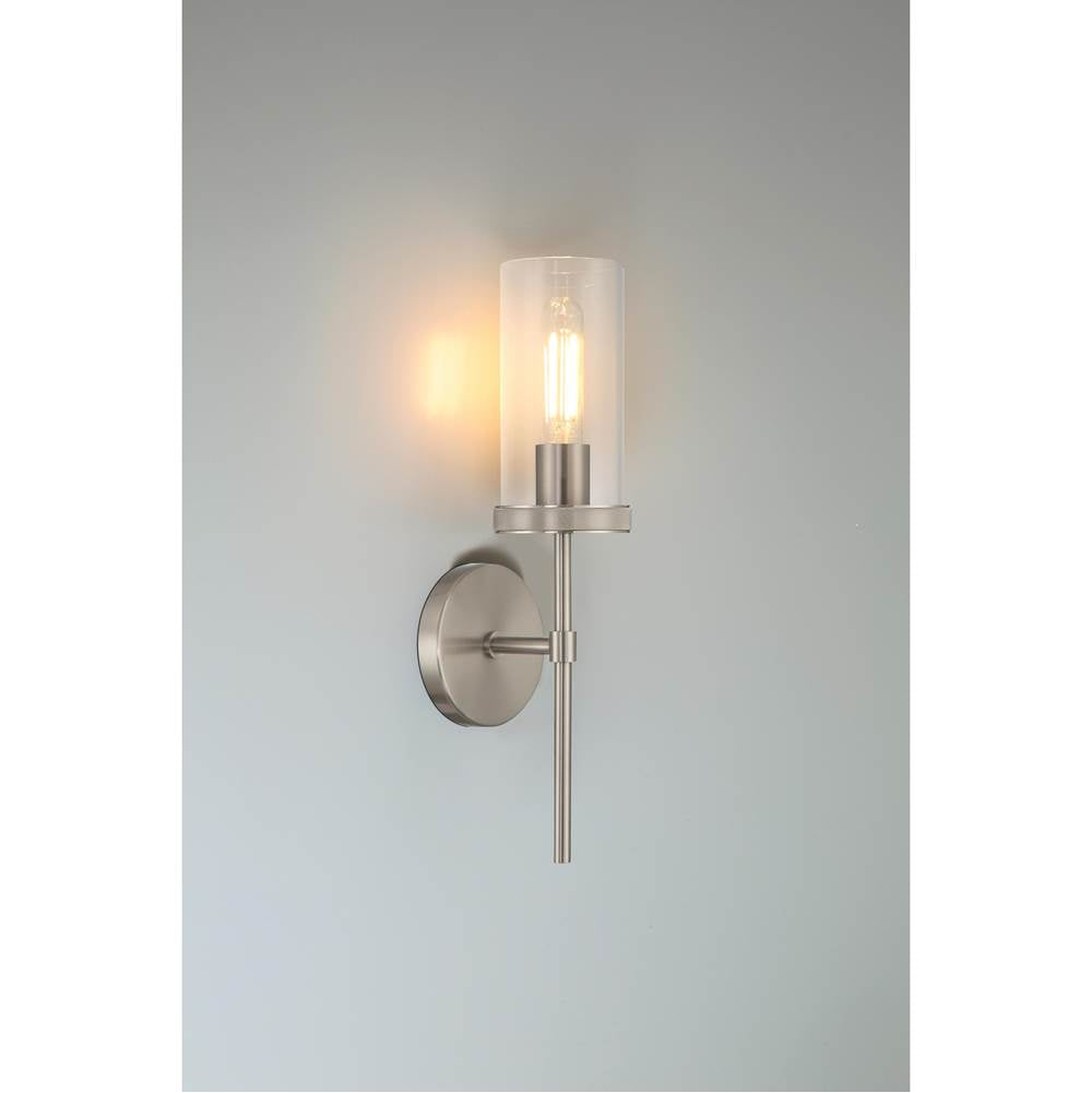 Access Lighting 62308-BS/CLR Brushed Steel 1 Light Wall Sconce Image 2