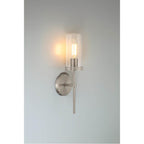 Access Lighting 62308-BS/CLR Brushed Steel 1 Light Wall Sconce Image 2
