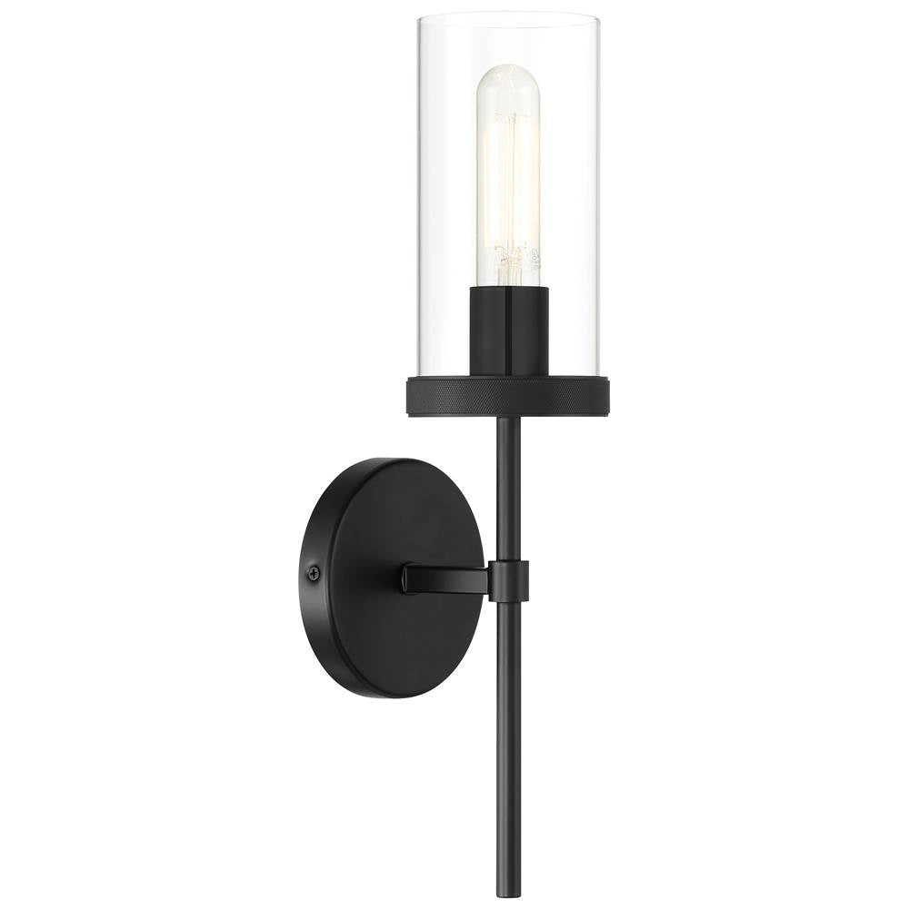 Access Lighting 62308-MBL/CLR Matte Black 1 Light Wall Sconce Image 1