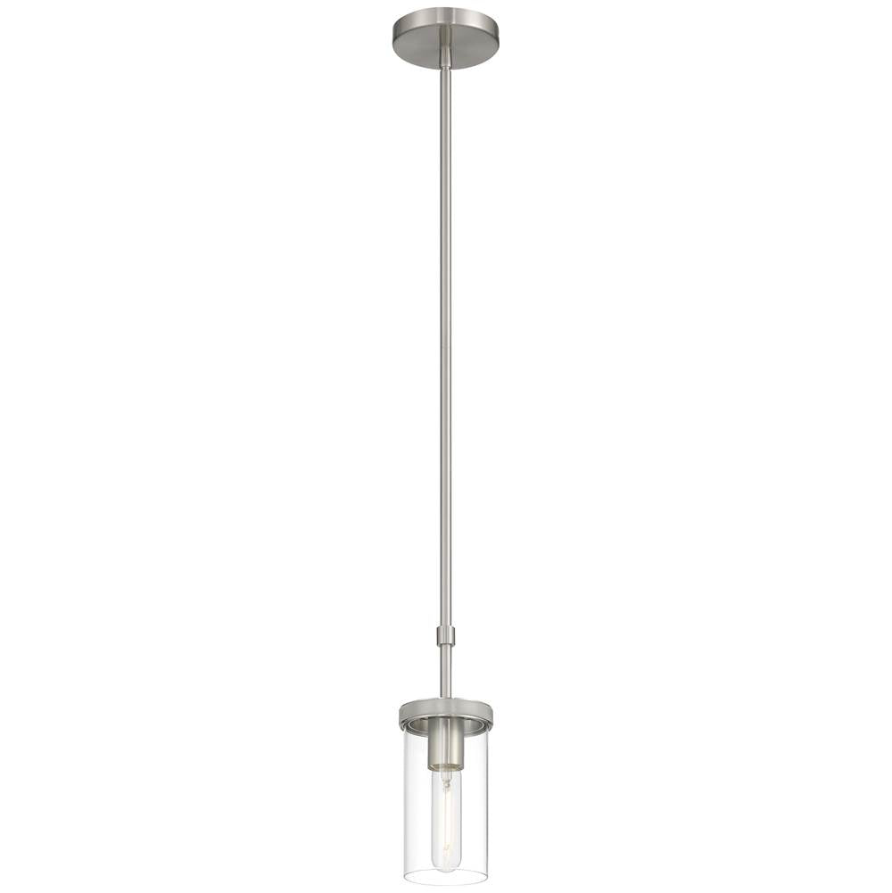 Access Lighting 62309-BS/CLR Brushed Steel 1 Light Pendant Image 1