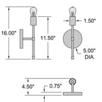 Access Lighting 62318LEDDLP-MBL Matte Black 1 Light Led Wall Sconce Image 2