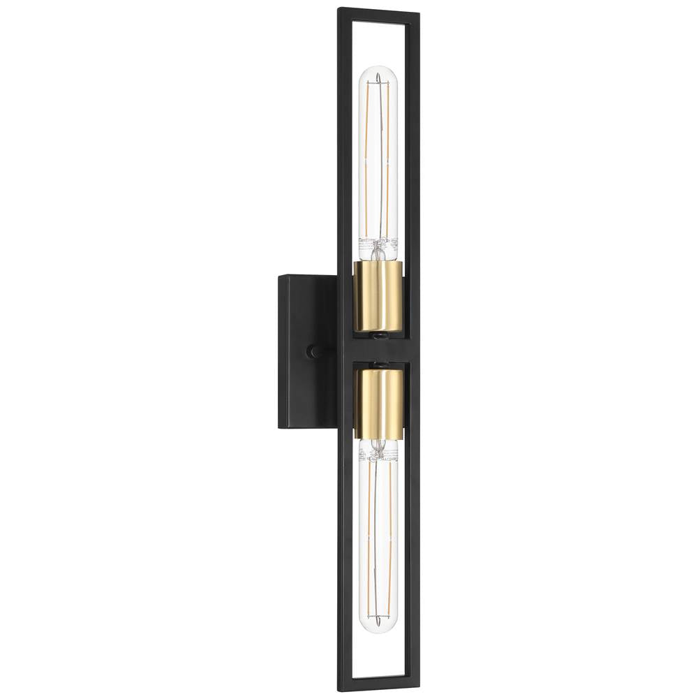 Access Lighting 62349LEDDLP-BWA Black,Antique Brushed Brass 2 Light Led Wall Scocne Image 2