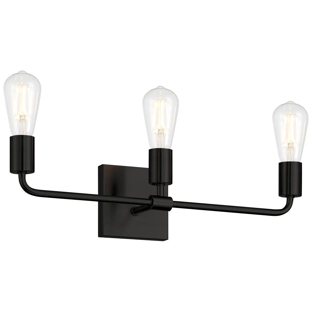 Access Lighting 62443-MBL Matte Black 3 Light Vanity Image 1