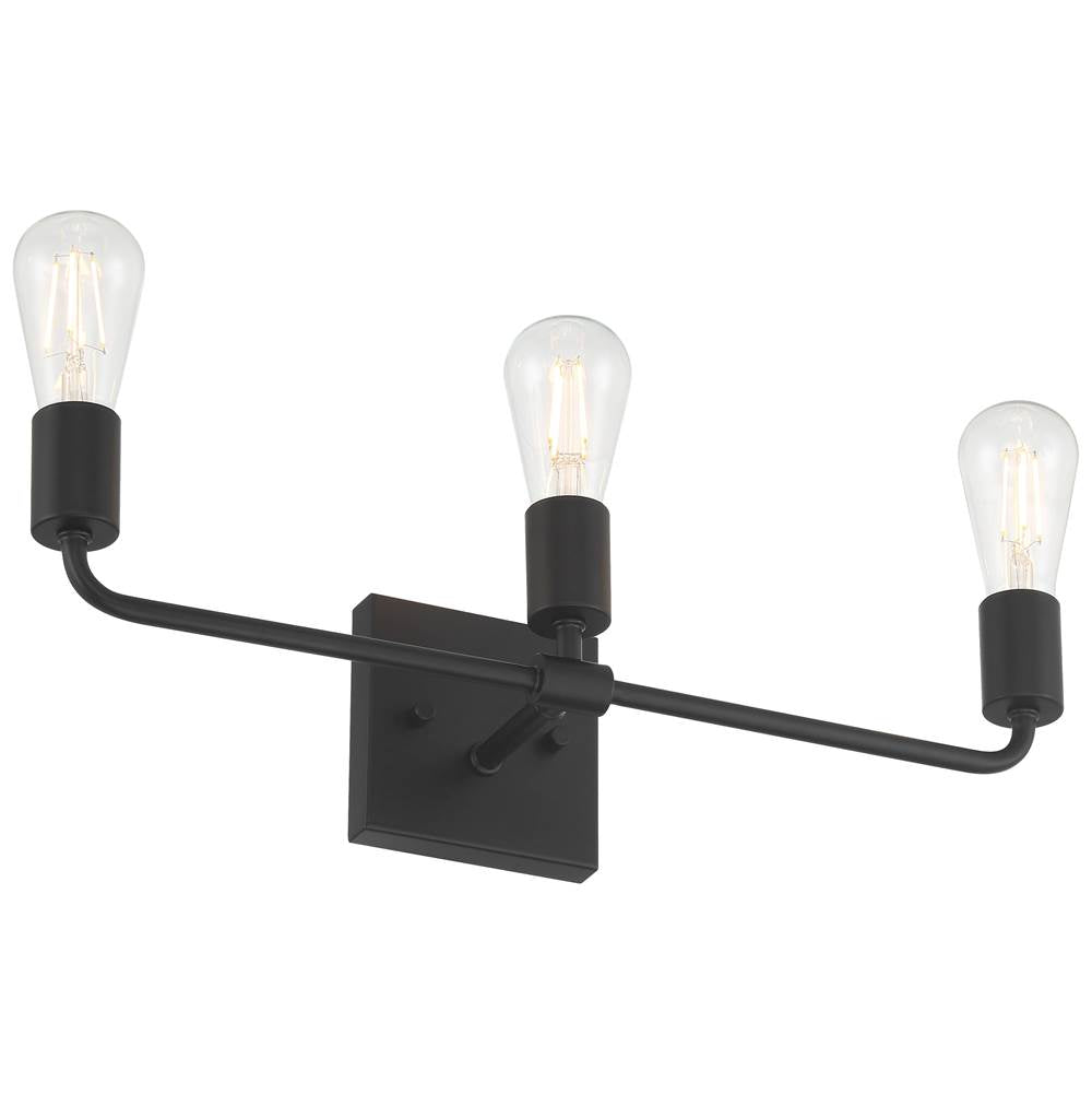 Access Lighting 62443-MBL Matte Black 3 Light Vanity Image 3