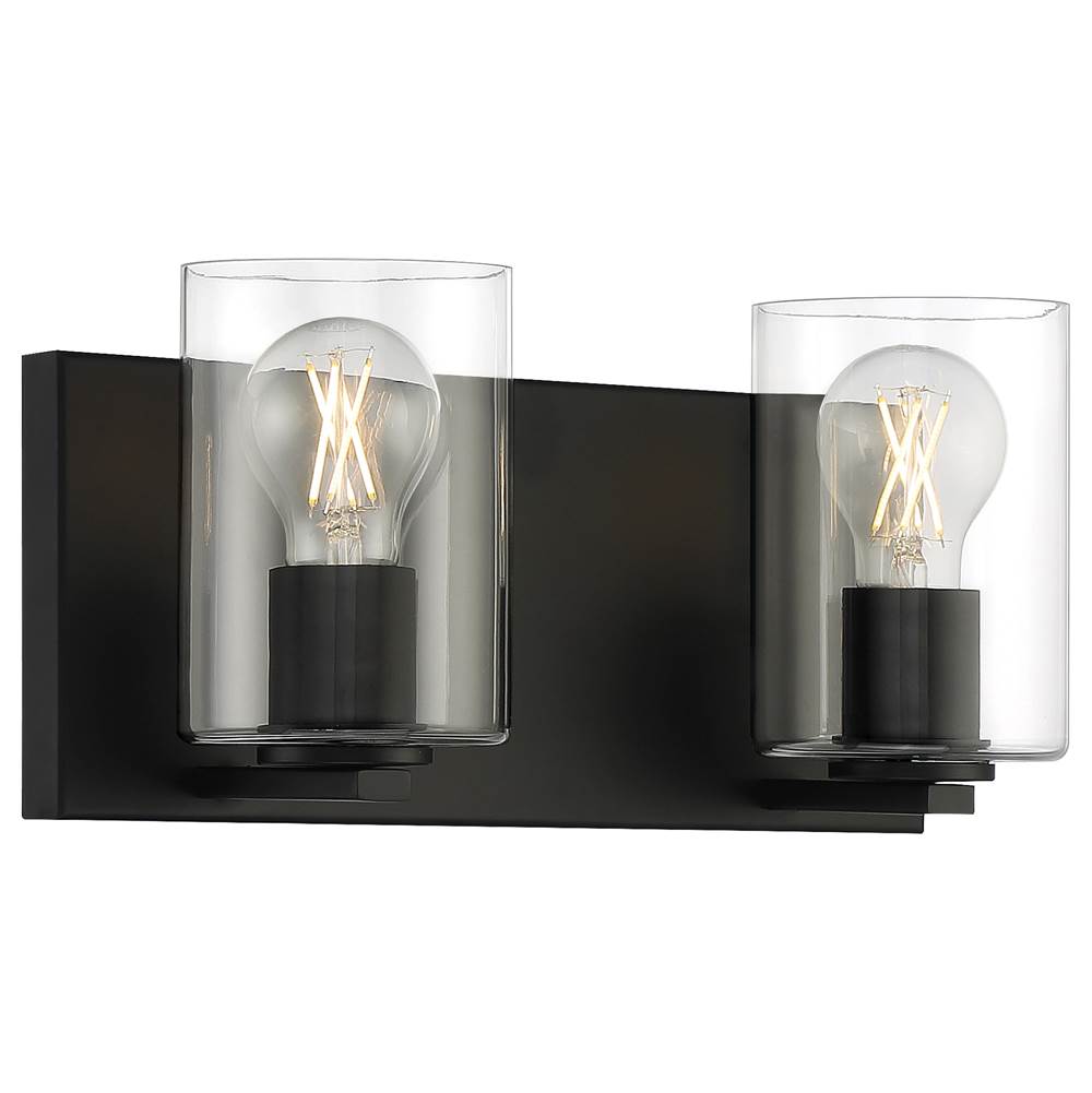 Access Lighting 62581LEDDLP-MBL/CLR Matte Black 2 Light Led Vanity Image 1