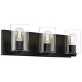 Access Lighting 62582LEDDLP-MBL/CLR Matte Black 3 Light Led Vanity Image 1