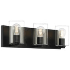 Access Lighting 62582LEDDLP-MBL/CLR Matte Black 3 Light Led Vanity Image 1