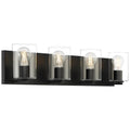 Access Lighting 62583LEDDLP-MBL/CLR Matte Black 4 Light Led Vanity Image 1