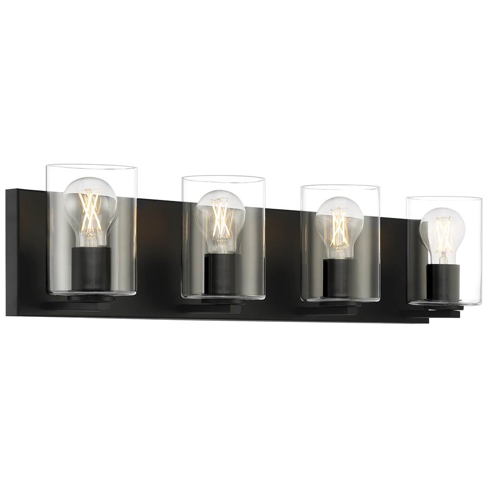 Access Lighting 62583LEDDLP-MBL/CLR Matte Black 4 Light Led Vanity Image 1