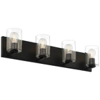 Access Lighting 62583LEDDLP-MBL/CLR Matte Black 4 Light Led Vanity Image 4