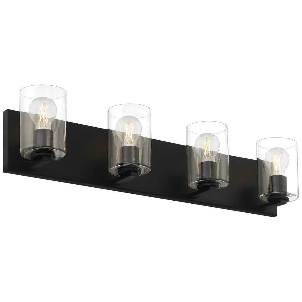 Access Lighting 62583LEDDLP-MBL/CLR Matte Black 4 Light Led Vanity Image 4