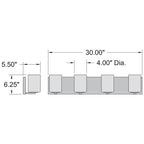 Access Lighting 62583LEDDLP-MBL/CLR Matte Black 4 Light Led Vanity Image 3