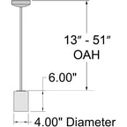 Access Lighting 62585LEDDLP-MBL/CLR Matte Black Led Pendant Image 3