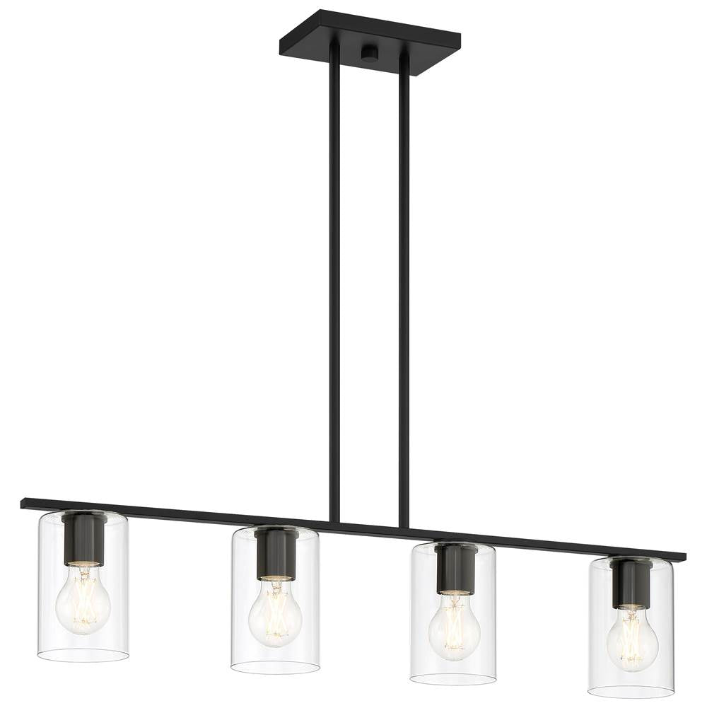 Access Lighting 62586LEDDLP-MBL/CLR Matte Black Led Linear Pendant Image 1