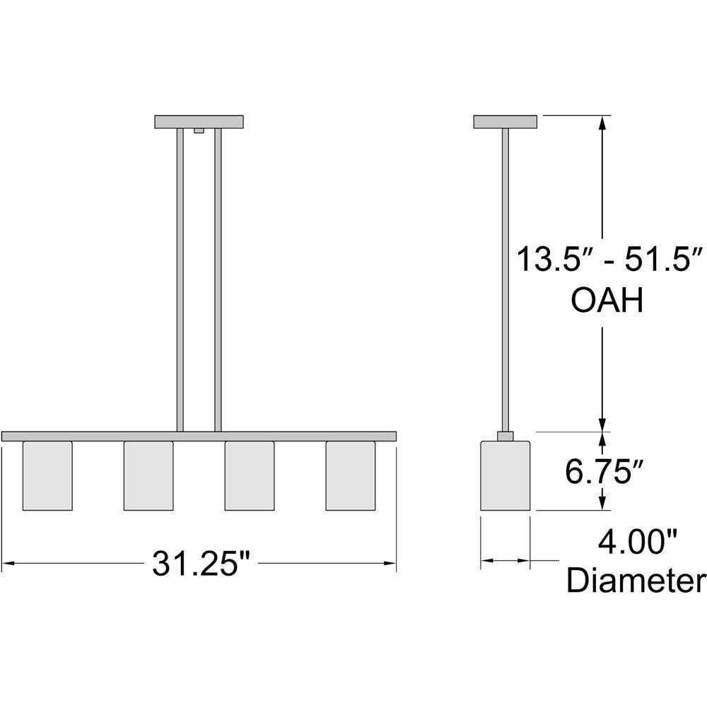 Access Lighting 62586LEDDLP-MBL/CLR Matte Black Led Linear Pendant Image 2