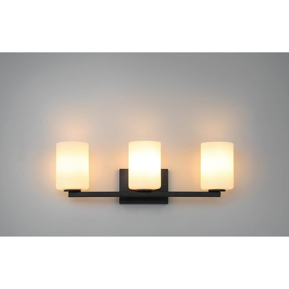 Access Lighting 62623-MBL/OPL Matte Black Sienna 3 Light Vanity Image 3